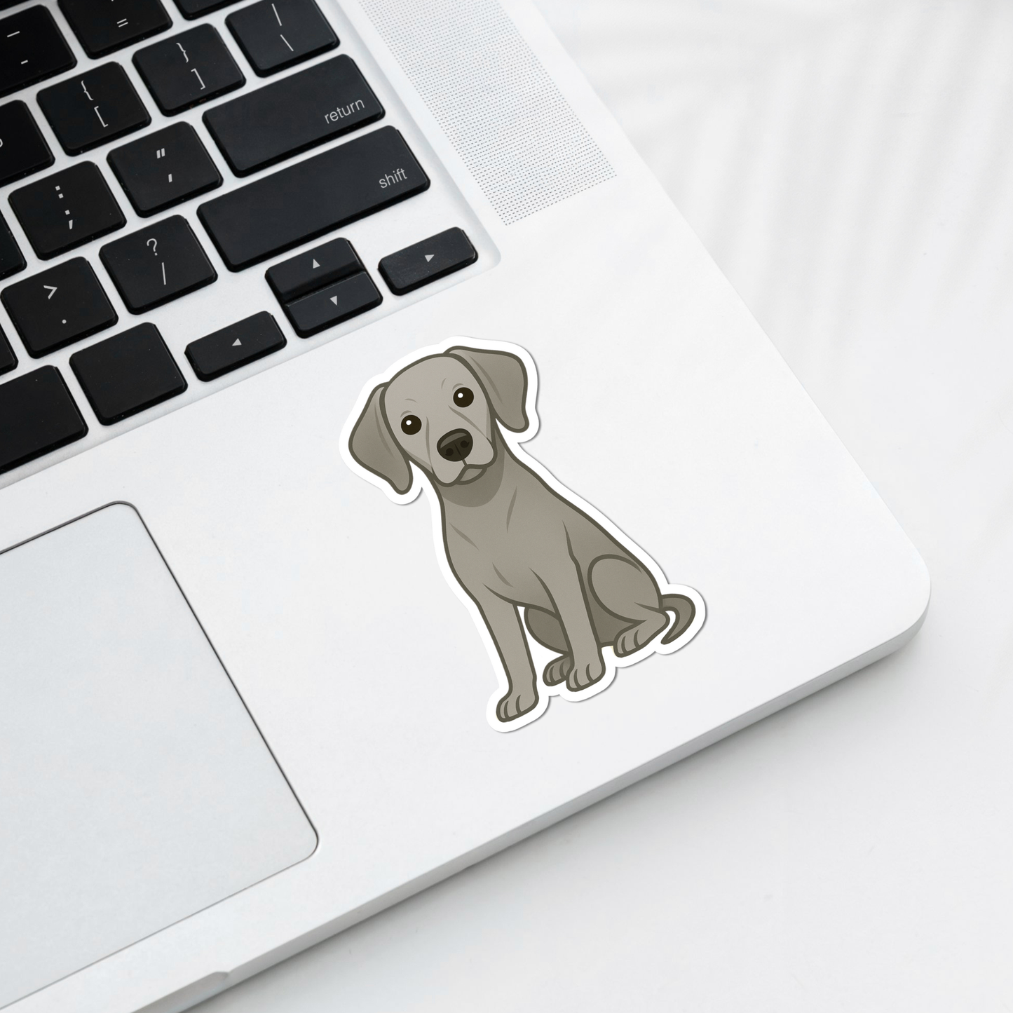Autocollant personnalisé pour chien Weimaraner – Gris argenté | Personnalisable avec votre nom