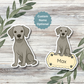 Autocollant personnalisé pour chien Weimaraner – Gris argenté | Personnalisable avec votre nom