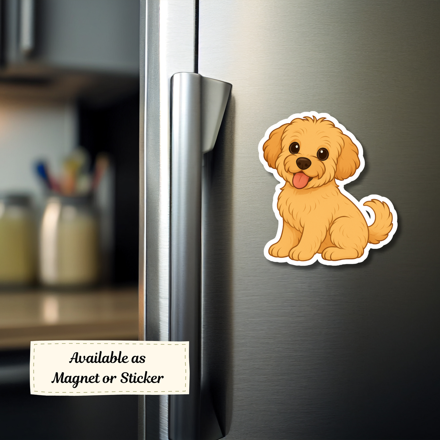 Custom Yorkiepoo Dog Sticker - Apricot | Personalized with Name