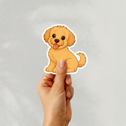 Autocollant personnalisé pour chien Yorkshire – Abricot | Personnalisable avec votre nom