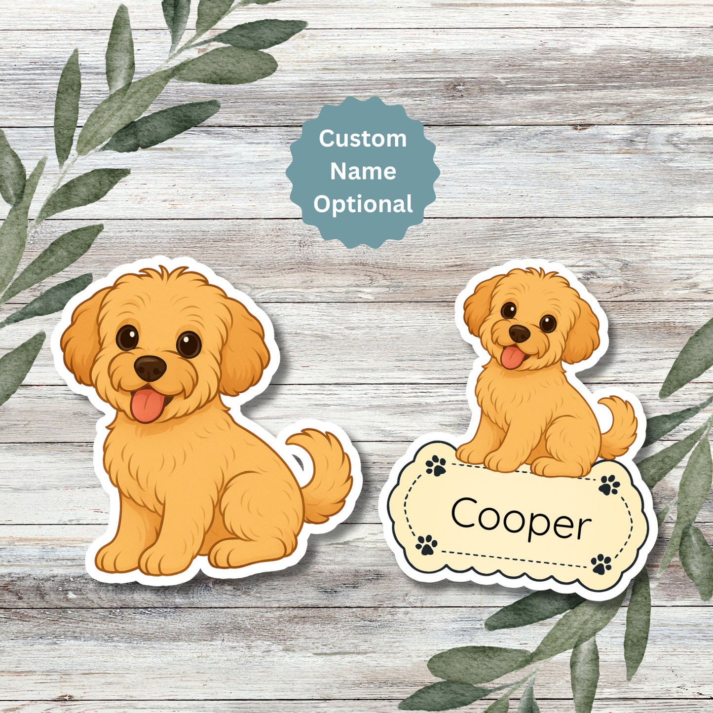 Custom Yorkiepoo Dog Sticker - Apricot | Personalized with Name