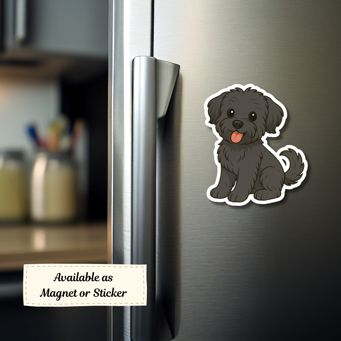 Custom Yorkiepoo Dog Sticker - Black | Personalized with Name