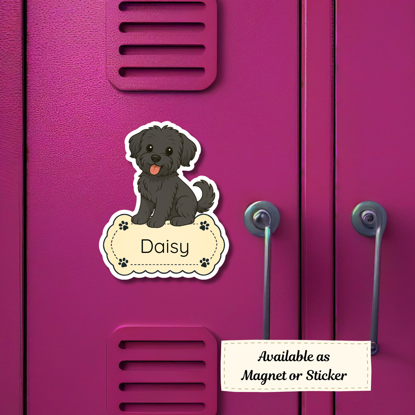 Custom Yorkiepoo Dog Sticker - Black | Personalized with Name