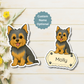 Custom Yorkshire Terrier Dog Magnet - Cropped Ears Blue and Tan | Personalized with Pet Name