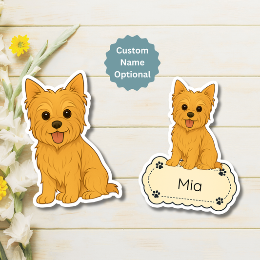 Custom Yorkshire Terrier Dog Magnet - Cropped Ears Golden | Personalized with Pet Name