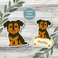 Custom Yorkshire Terrier Dog Sticker - Natural Ears Black and Tan | Personalized with Name