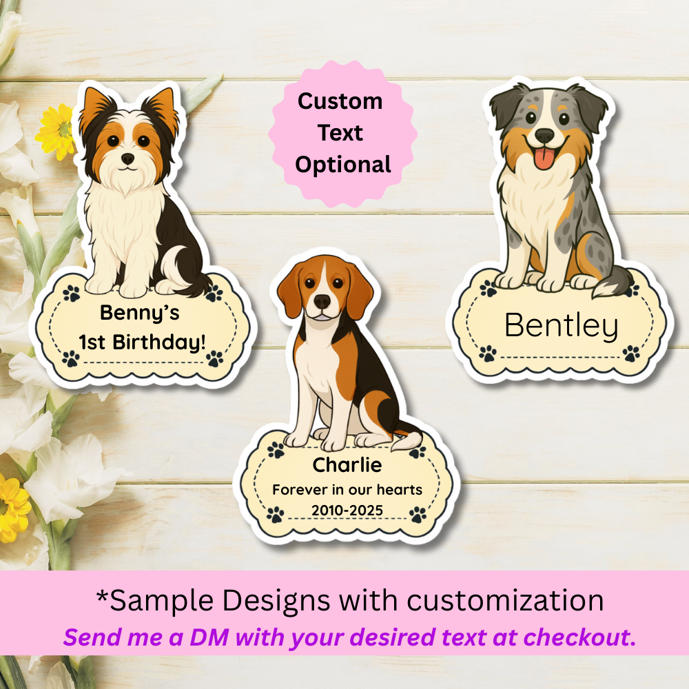 Personalized Bernedoodle Dog Sticker - Tri-color