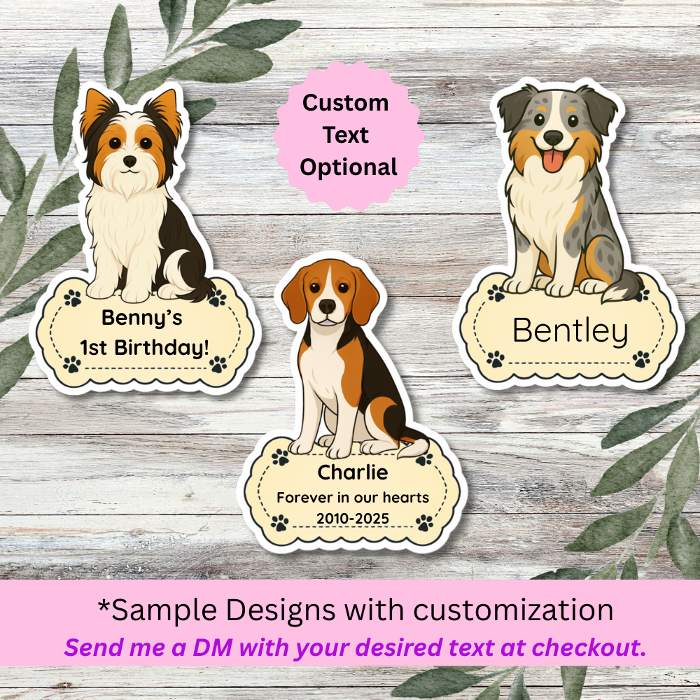 Custom Bernedoodle Dog Magnet / Bookmark - Black