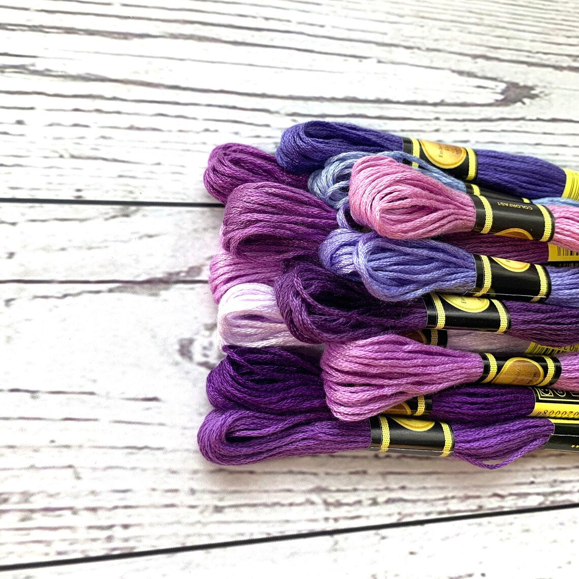 Purple Palette 12 pack Set: Lavender to Violet Embroidery Floss for Needlecraft