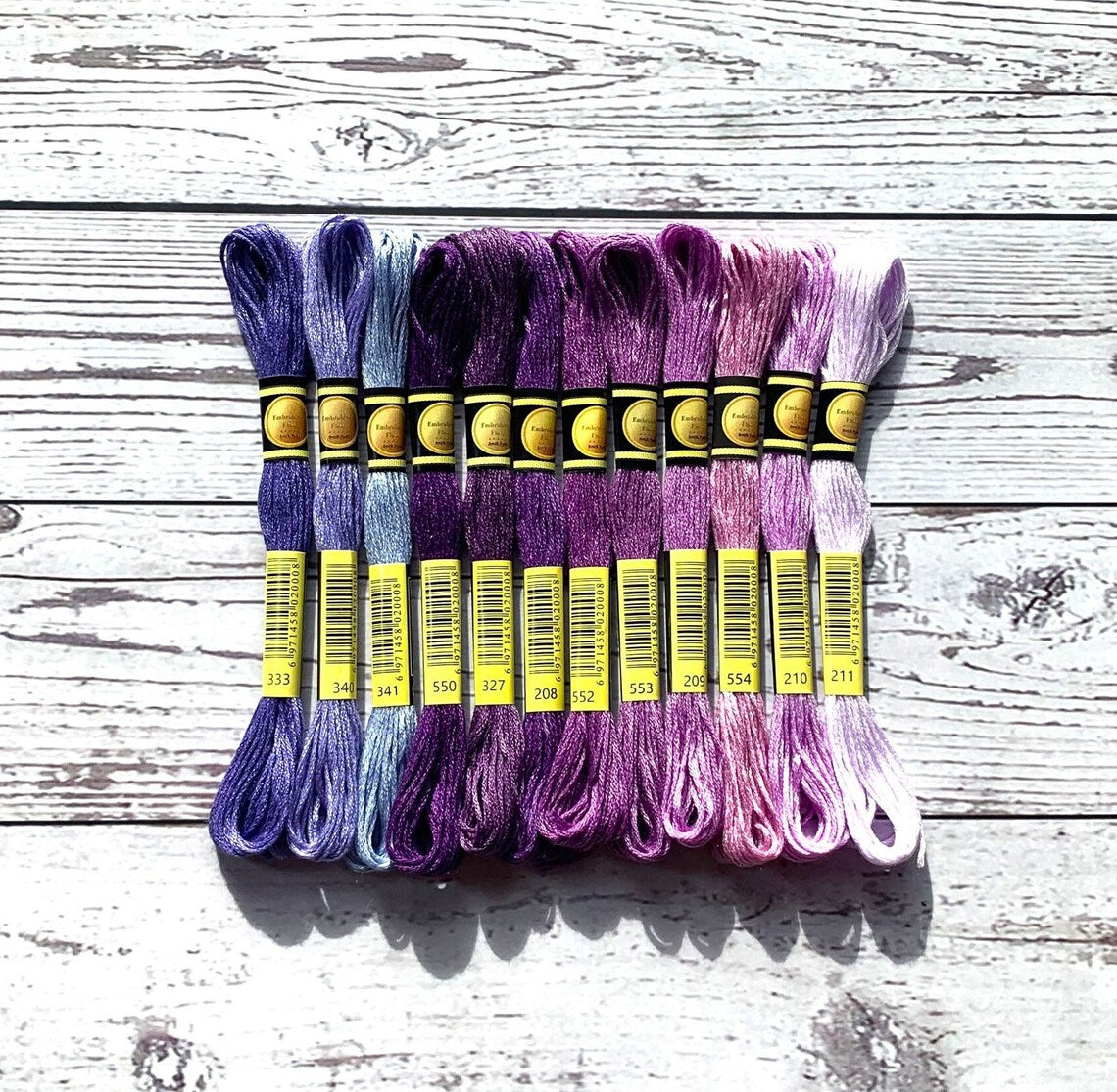 Purple Palette 12 pack Set: Lavender to Violet Embroidery Floss for Needlecraft