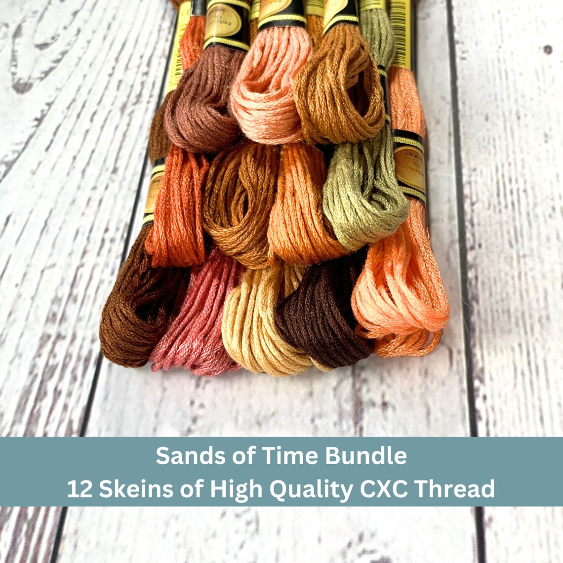 Sands of Time 12 pack Set: Earthy Embroidery Floss for Needlecraft and Cross Stitch
