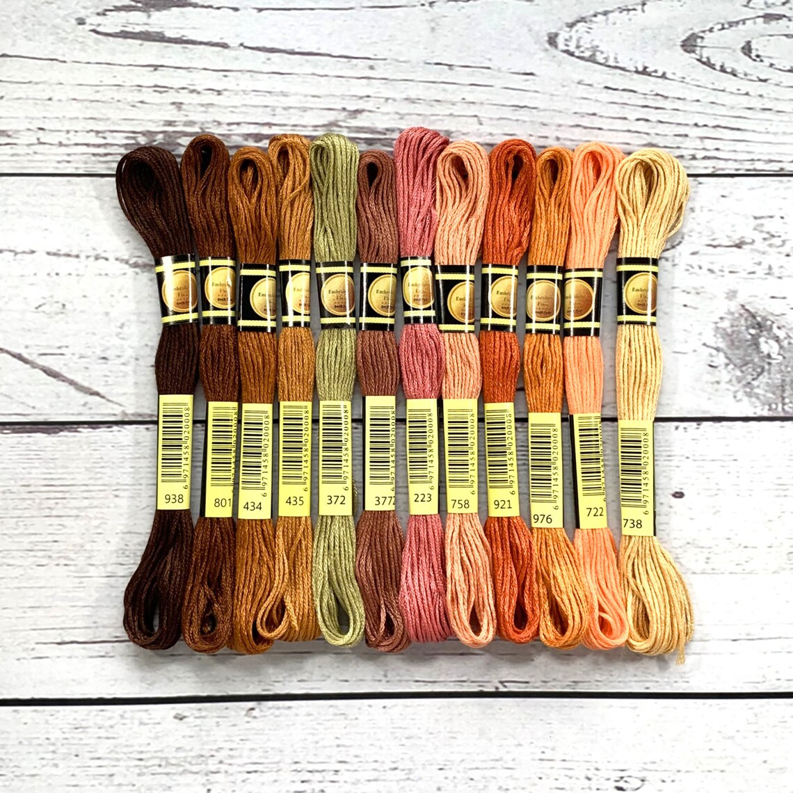 Sands of Time 12 pack Set: Earthy Embroidery Floss for Needlecraft and Cross Stitch