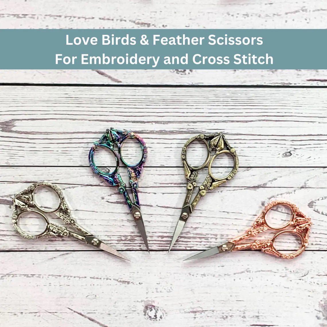 Embroidery Scissors - Love Bird & Feather