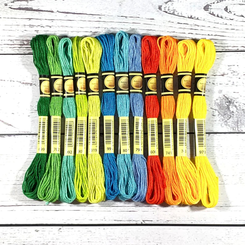 Island Breeze 12 pack Set: Tropical Embroidery Floss