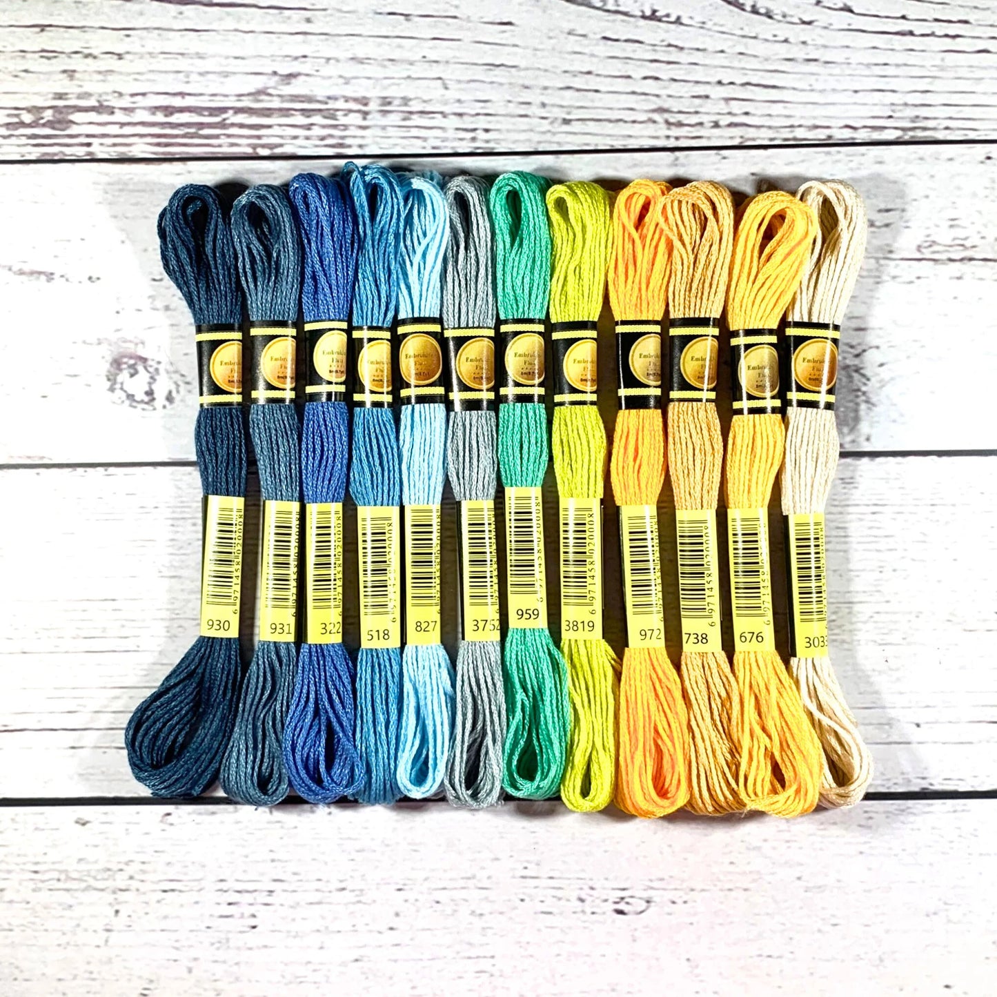 Seaside Serenity 12 pack Floss Set – Sea & Sand Thread Bundle