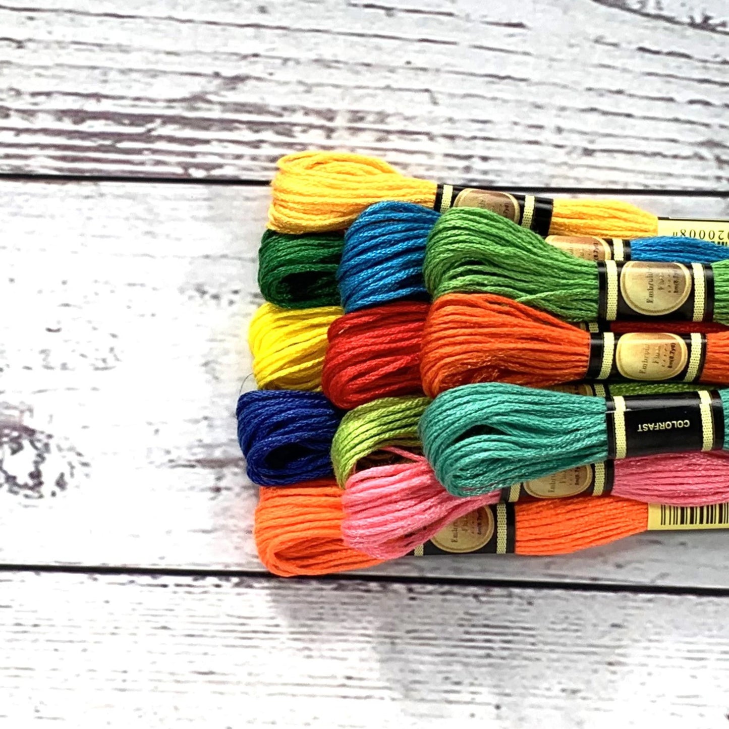 Vibrancy Burst Floss 12 pack Set – Bold & Bright Embroidery Thread Kit