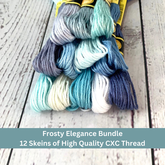 Frosty Elegance Floss Bundle – Cool Winter Stitching Threads