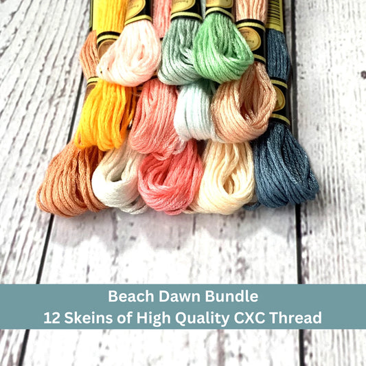 Beach Dawn CXC Floss Bundle – Pastel Coastal Stitching Thread