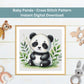 Patron numérique Bébé Panda – Point de croix aquarelle PDF