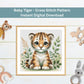 Modèle de bébé tigre – Aquarelle Safari Animal PDF Point de croix