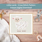 Modèle de bébé mouton – Point de croix animal de la ferme pour chambre d'enfant