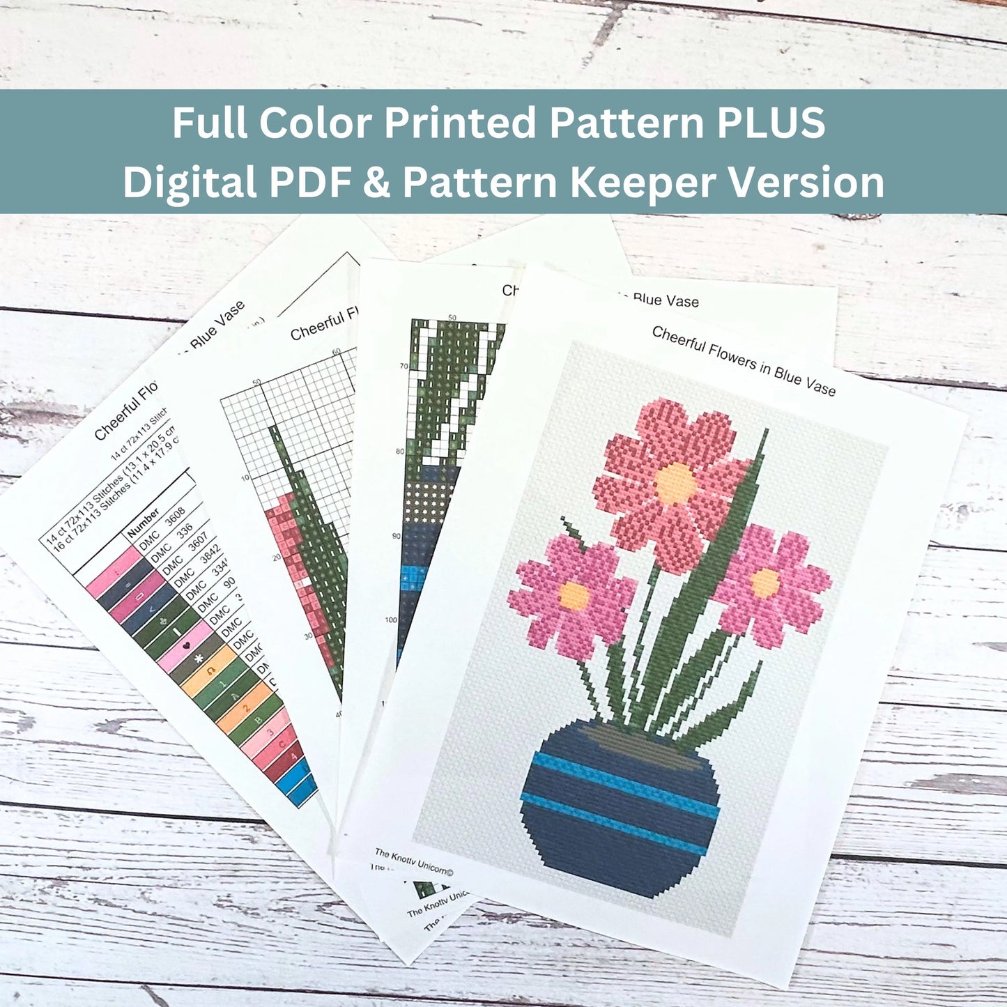 Cheerful Flowers Cross Stitch Kit – Beginner Friendly Botanical Craft