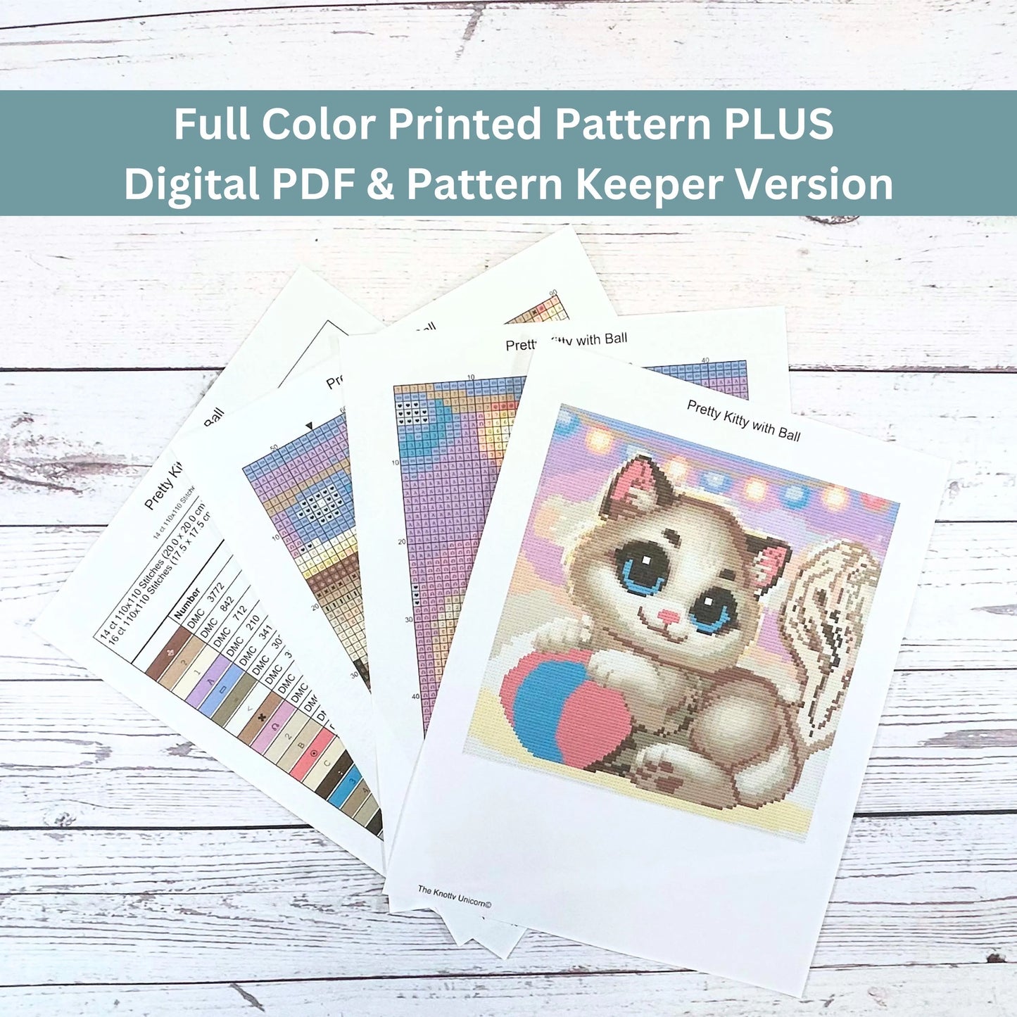 Cute Kitten Cross Stitch Kit – Full Coverage DIY Pet Craft Kit