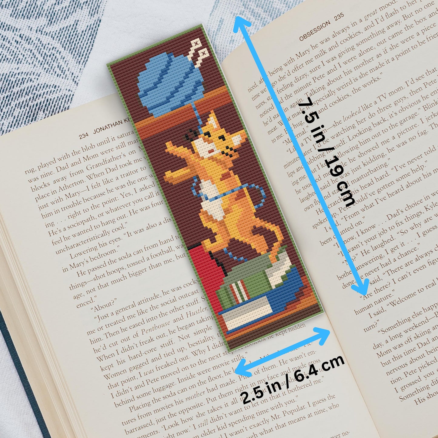 Kit de marque-pages chat dansant – Marque-page chat mignon au point de croix