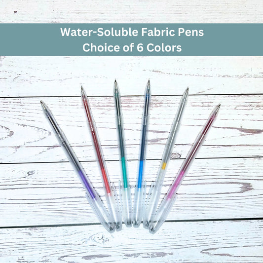 Water-Soluble Fabric Pens - 6 Colors - Cross Stitch Gridding and Temporary Marking