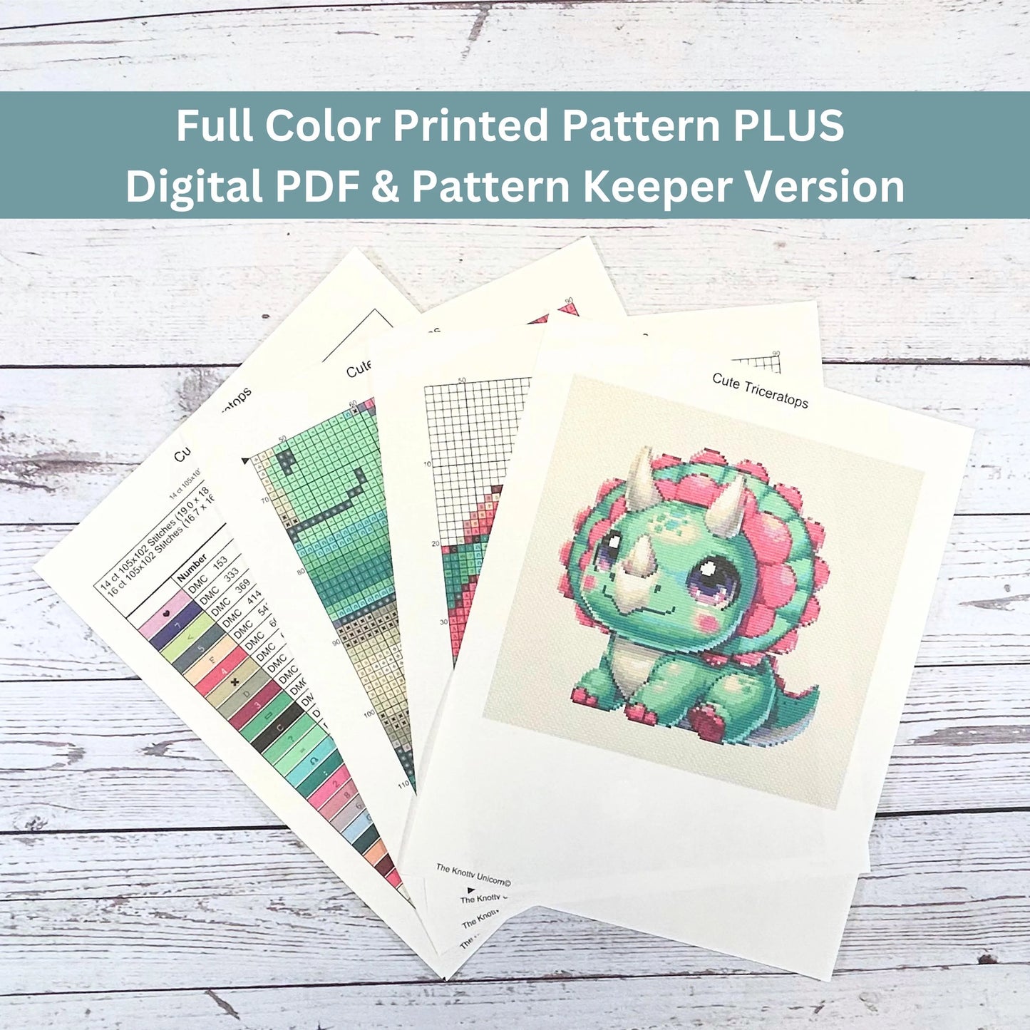 Dinosaur Cross Stitch Kit – Cute Baby Dino Beginner Friendly Stitching Full Kit