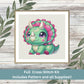 Dinosaur Cross Stitch Kit – Cute Baby Dino Beginner Friendly Stitching Full Kit