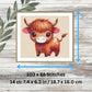Highland Cow Cross Stitch Kit – Full DIY Farm Animal Needlework