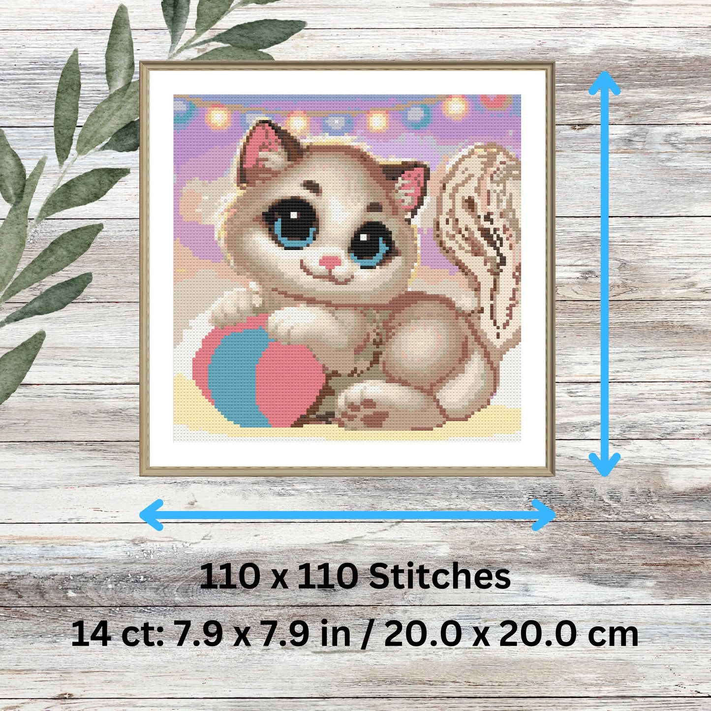 Cute Kitten Cross Stitch Kit – Full Coverage DIY Pet Craft Kit