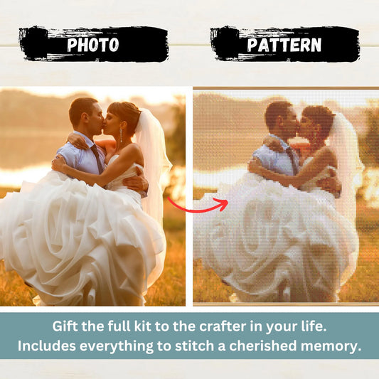 Custom Pet Cross Stitch Portrait – Convert Your Photo into Full Cross Stitch Kit