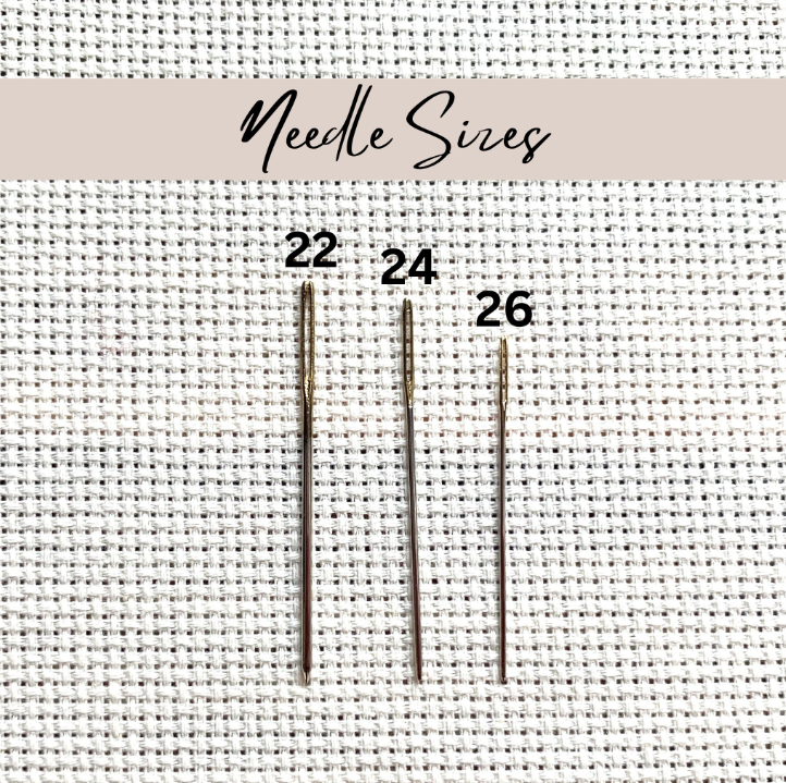 Stainless Steel Cross Stitch Needles - Size 22, 24, 26 | Blunt Tip Needles
