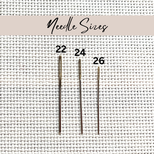 Stainless Steel Cross Stitch Needles - Size 22, 24, 26 | Blunt Tip Needles